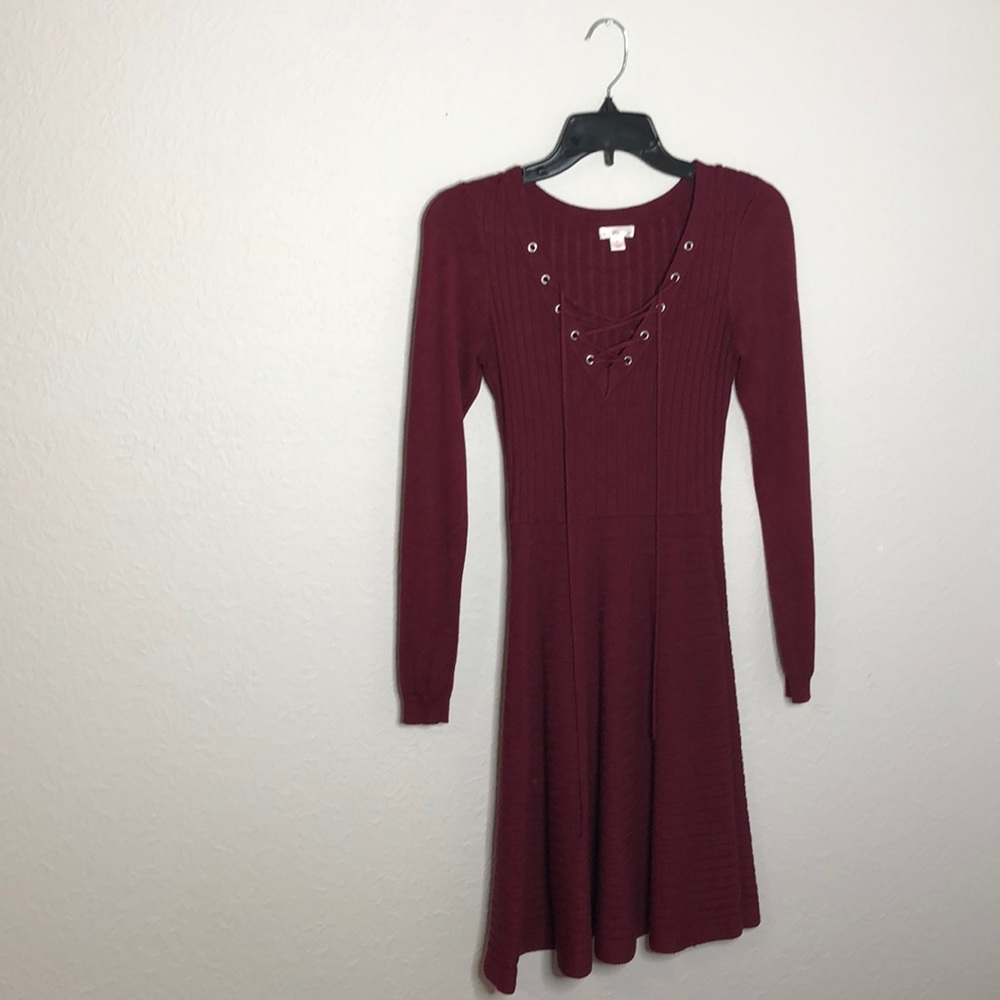 maroon xhilaration dress